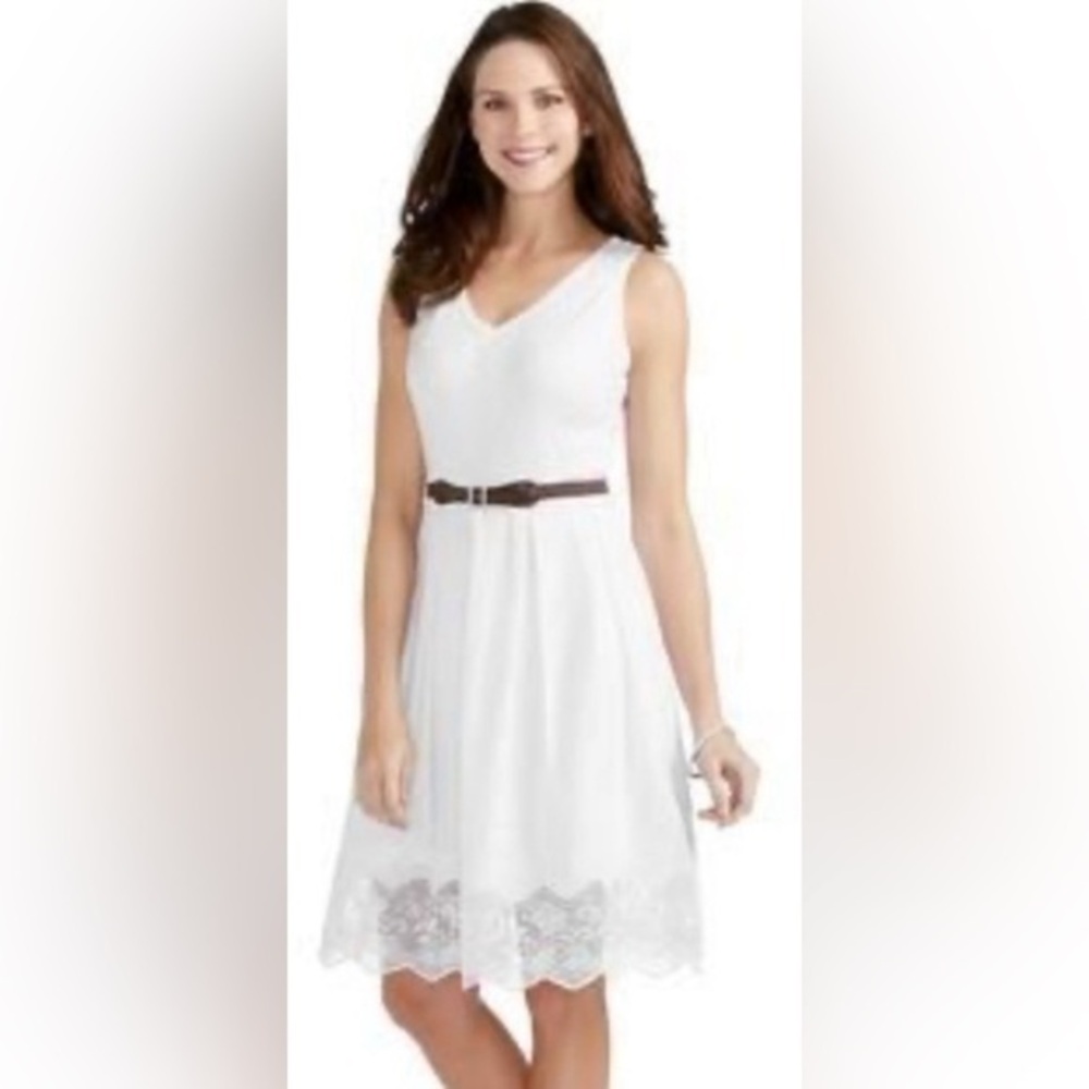 Cato white with lace dress